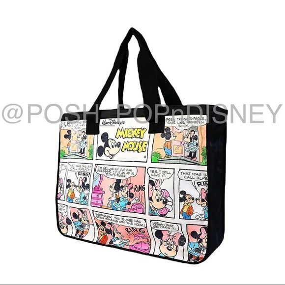 DISNEY Parks Mickey and Minnie retro style comic Cartoon Tote Travel day bag - Picture 2 of 3